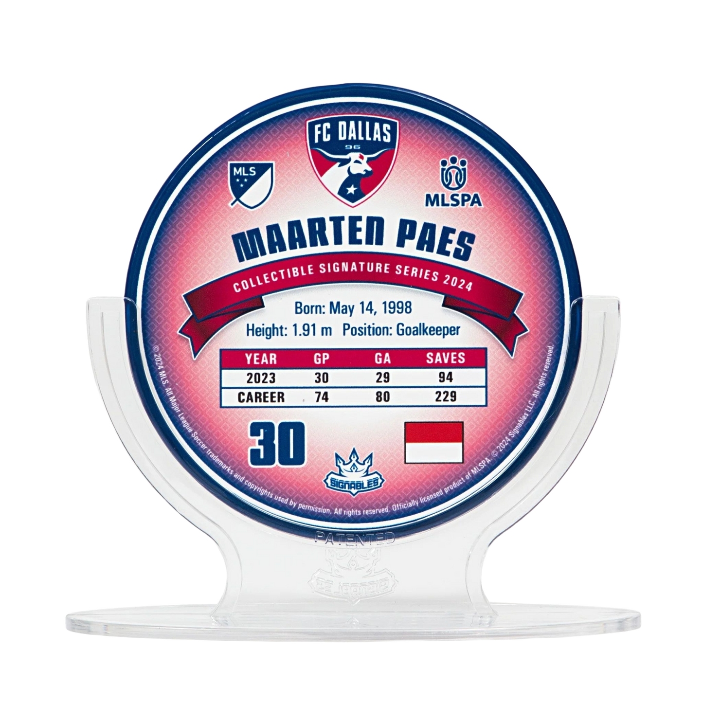 Maarten Paes - FC Dallas 2024 Signables Sports Collectible